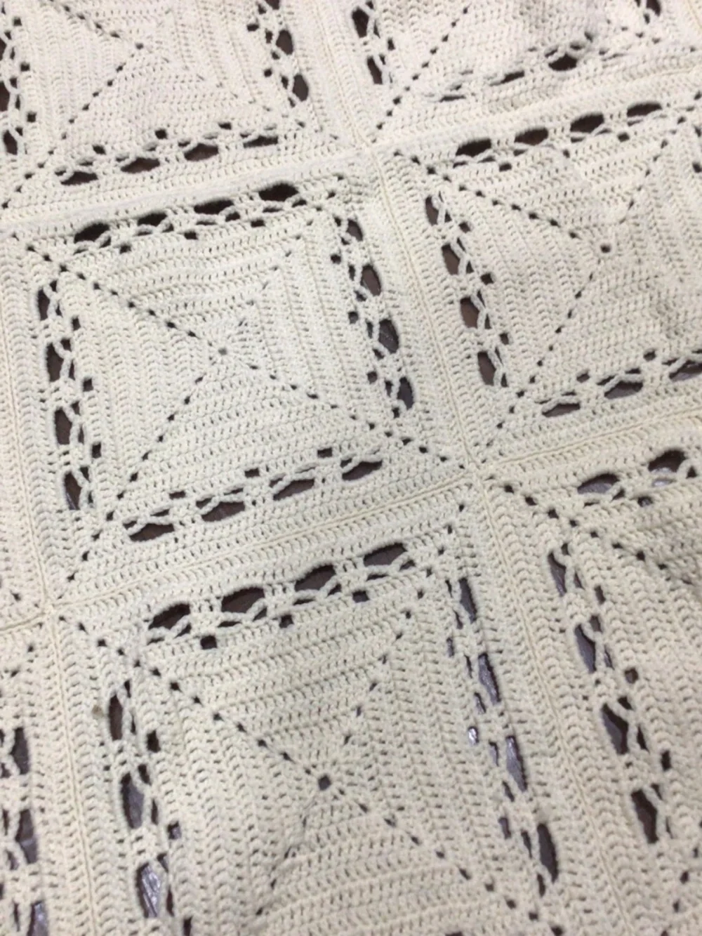 Homemade crocheted bed topper, approximately 70” x 57” excellent shape
